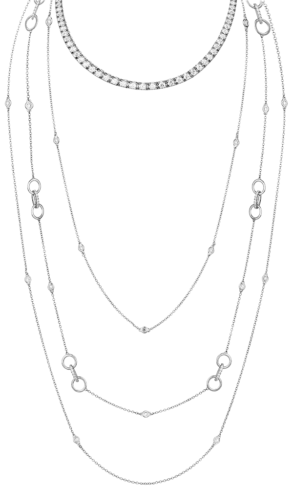 Facet Barcelona layered diamond necklaces Facet Barcelona layered diamond necklaces