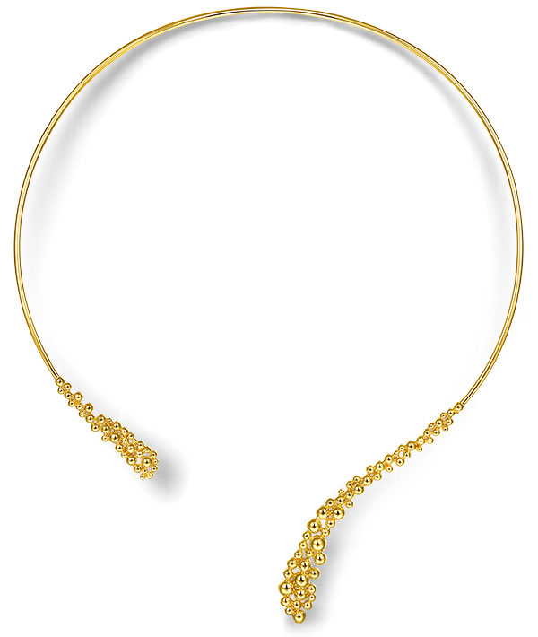 Gold Gabriel bujukan open collar choker