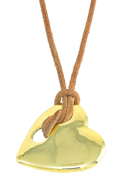 Jenna Blake anchored heart on leather pendant