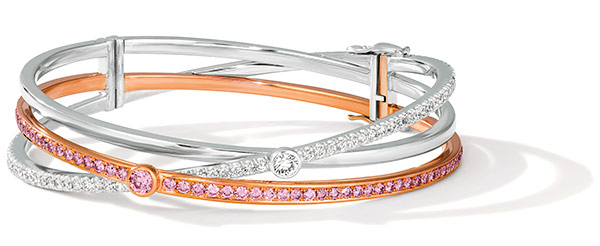 LJ West knot argyle platinum rose gold bracelet