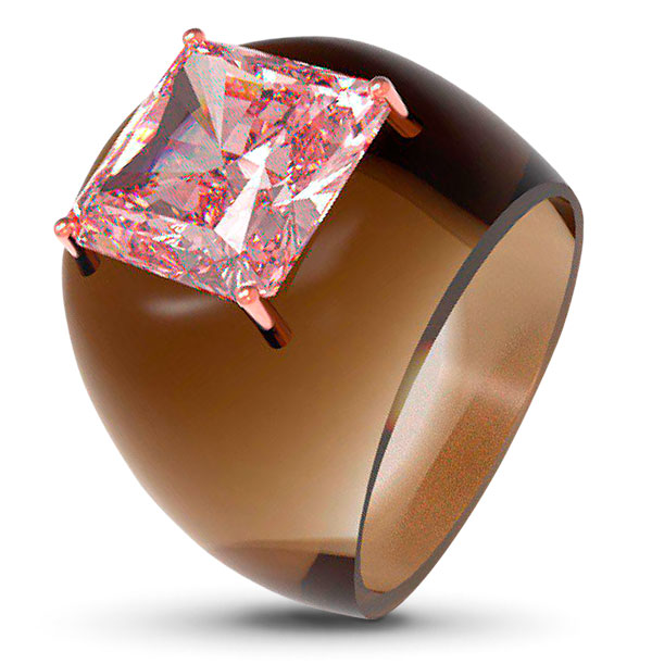 Lab Grown Meylor Global sustainable orange pink ring