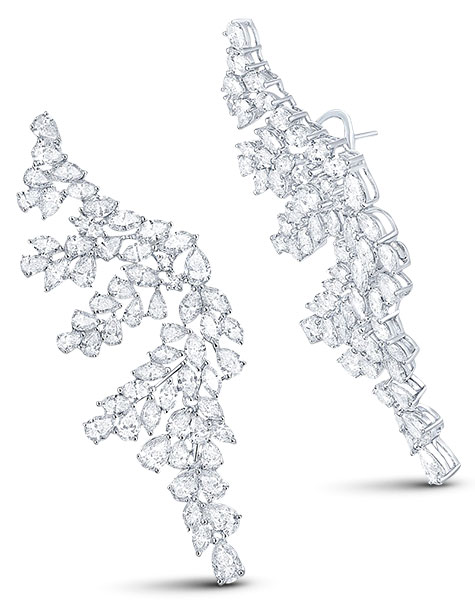 Lab Grown Smiling Rocks angels wings earrings