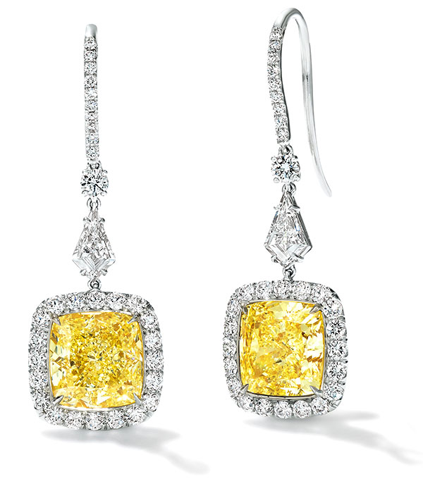 Le Vian charlotte platinum and honey gold diamond earrings