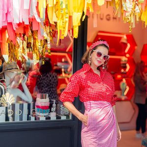 Lele Sadoughi outside her dallas store