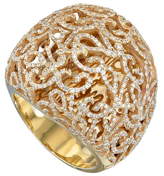 Lina Caballero signature diamond green gold ring Lina Caballero signature diamond green gold ring