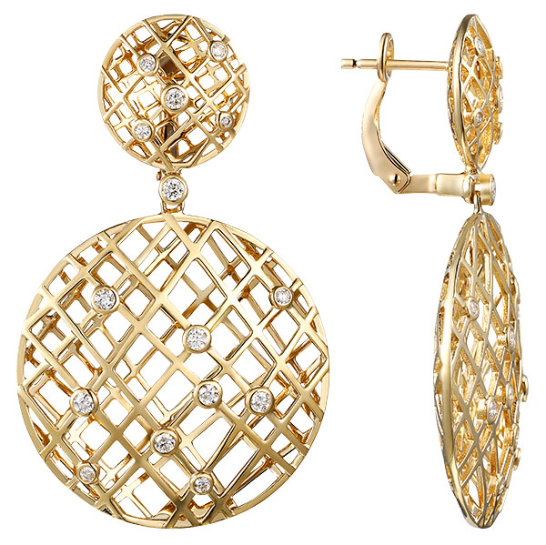 Luvente gold diamond puffy earrings Luvente gold diamond puffy earrings