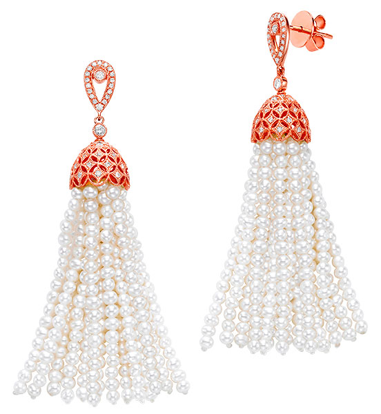 Mastoloni freshwater pearl tassel earrings