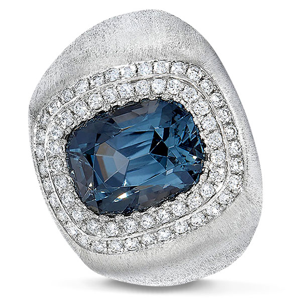 Mens Ricardo Basta gray spinel platinum ring