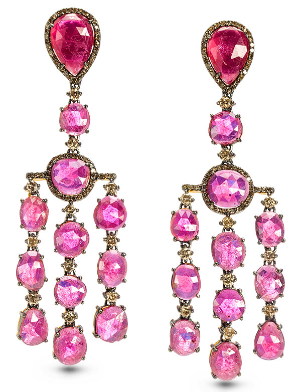 Modern Moghul ruby earrings