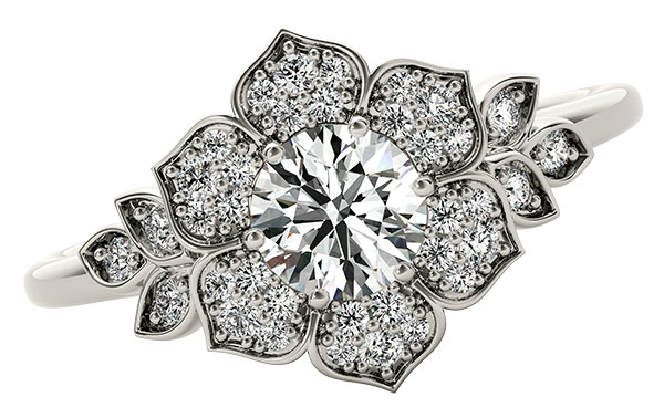 Overnight Mountings floral inspired lab grown ring