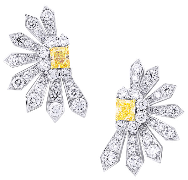 Picchiotti yellow white diamond fan earrings Picchiotti yellow white diamond fan earrings