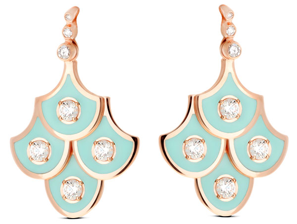 Selim Mouzannar fish for love enamel pink gold earrings