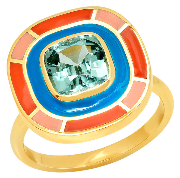 Sig Ward francis tourmaline enamel ring