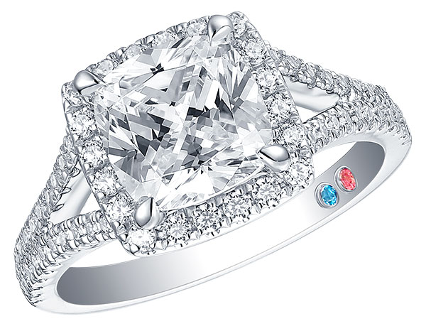 Smiling Rocks smiling brides cushion ring