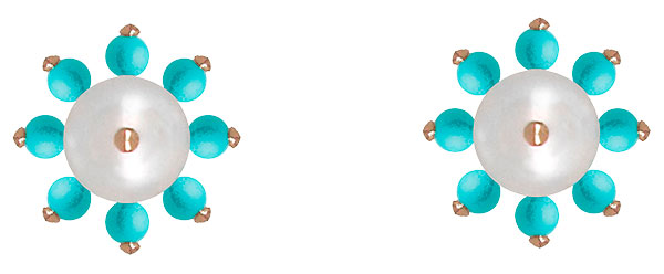 Tariq Riaz turquoise pearl sign of life earrings Tariq Riaz turquoise pearl sign of life earrings