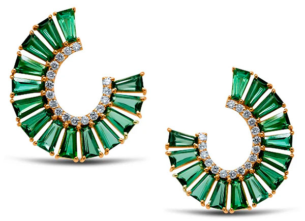 Tresor desir earrings with green tourmaline Tresor desir earrings with green tourmaline