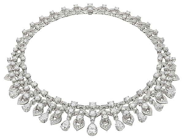Bulgari high jewelry necklace pear round pave diamonds Bulgari high jewelry necklace pear round pave diamonds