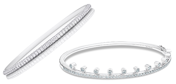 De Beers three row and dew drop bangles De Beers three row and dew drop bangles