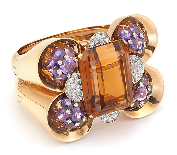 Leighton Trabert Hoeffer Mauboussin citrine amethyst cuff Leighton Trabert Hoeffer Mauboussin citrine amethyst cuff