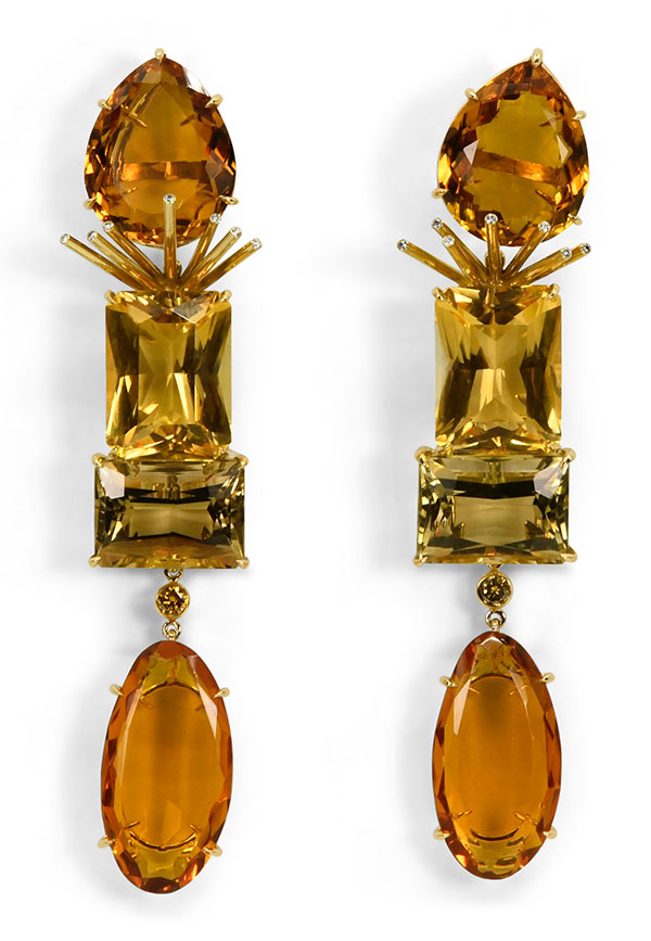 Leighton citrine diamond earrings Leighton citrine diamond earrings