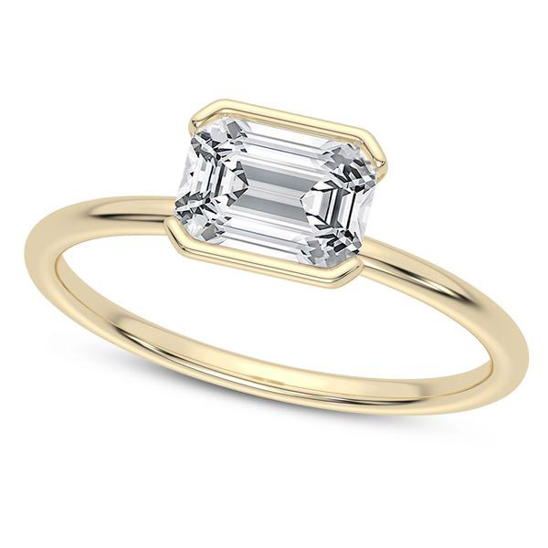 LovBe half bezel emerald cut engagement ring LovBe half bezel emerald cut engagement ring