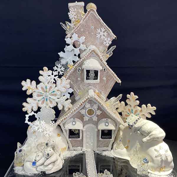 Bailey gingerbread house display