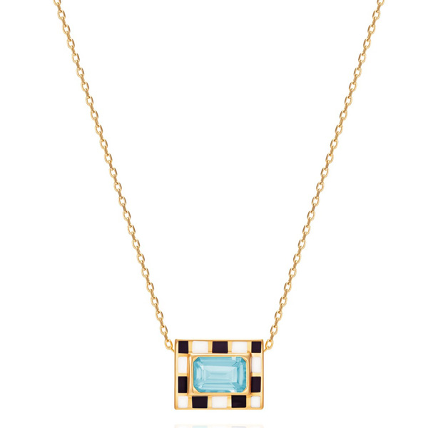 NeverNoT mini chess blue topaz pendant NeverNoT mini chess blue topaz pendant