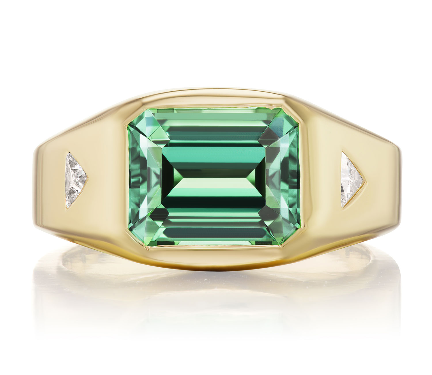 Ark green tourmaline creation ring front Ark green tourmaline creation ring front
