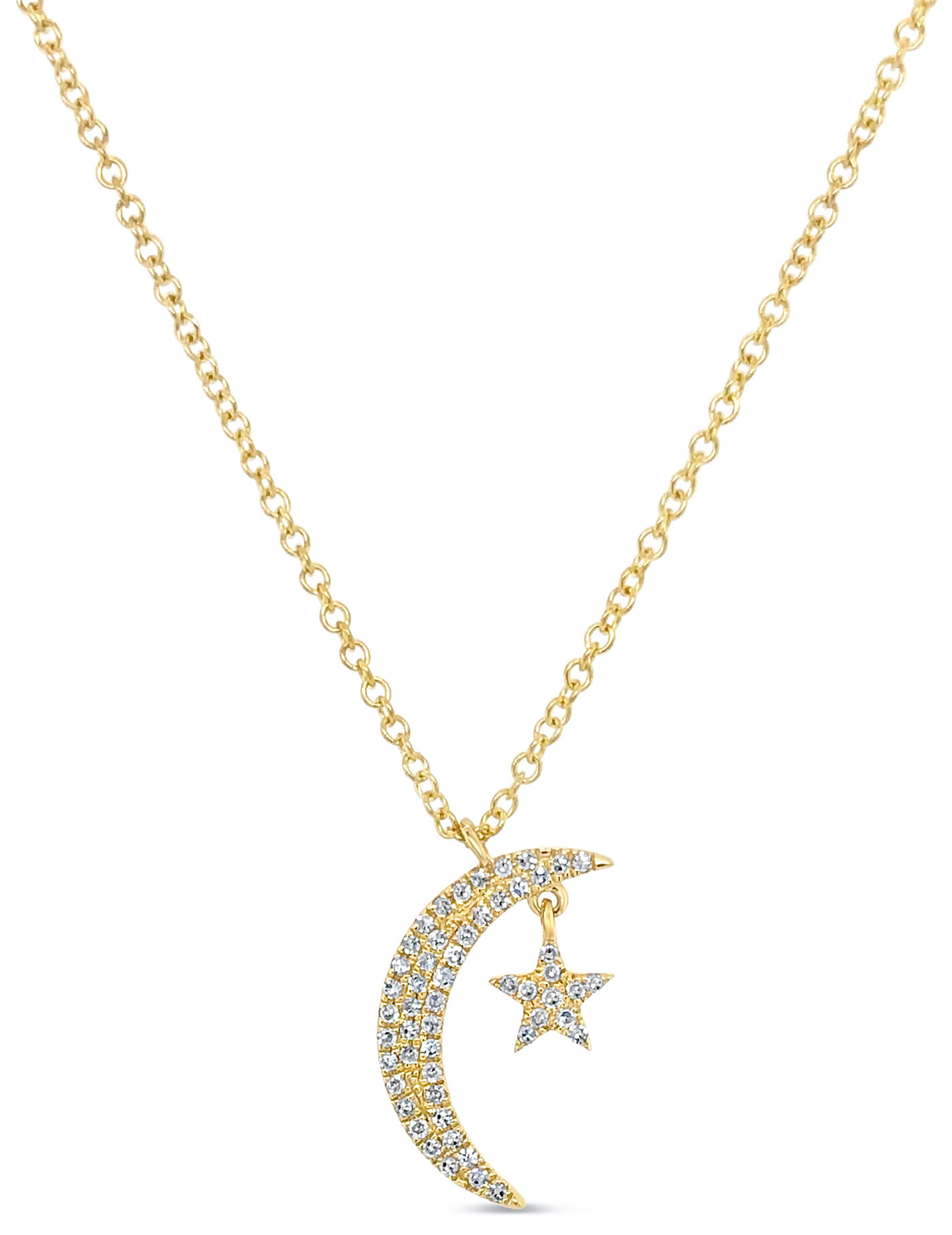 Dilamani diamond moon star necklace Dilamani diamond moon star necklace