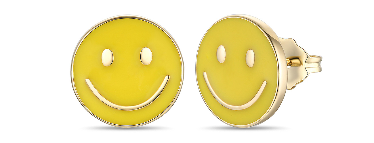 Le Vian smiley face enamel earrings