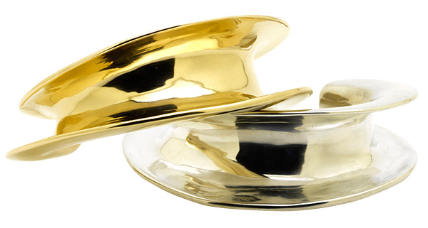 Ariana Boussard Reifel bast cuffs in brass and silver