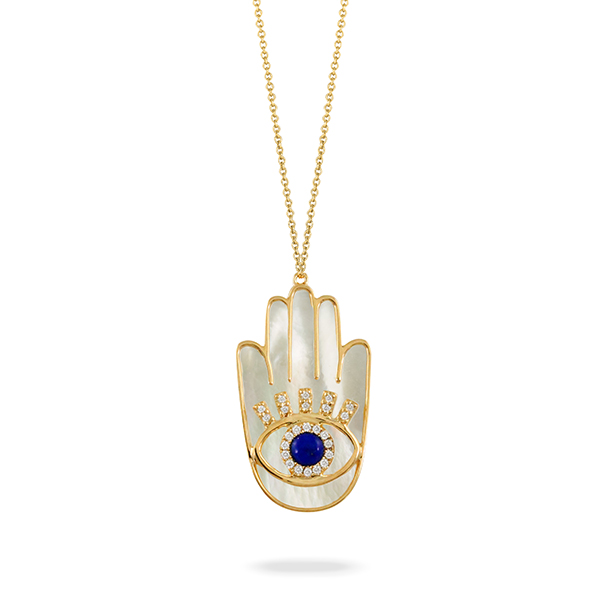 Doves hamsa pendant