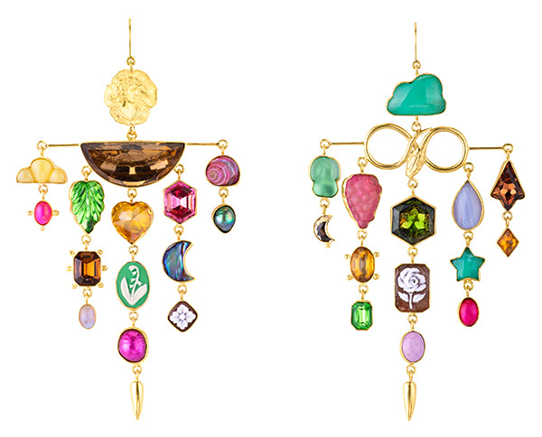 Grainne Morton multicharm balance drop earrings