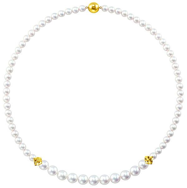 MG Tasaki square leaf south sea akoya pearl necklace
