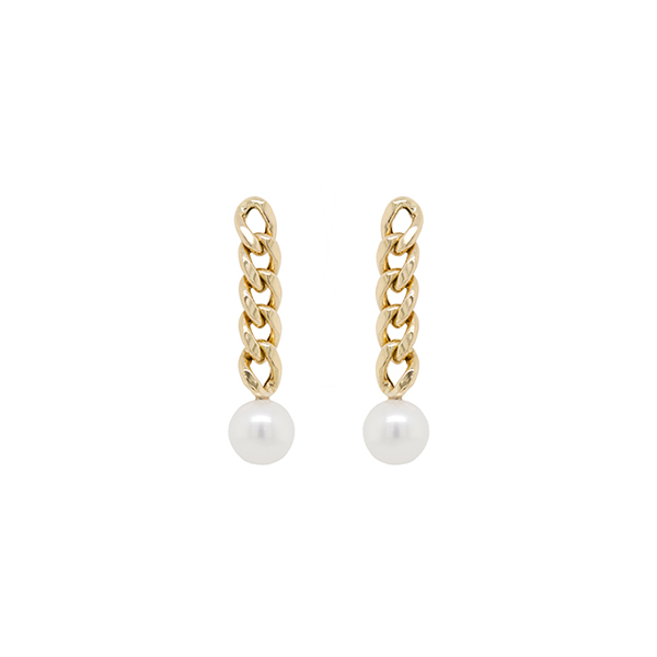 Zoe Chicco chain link pearl earrings