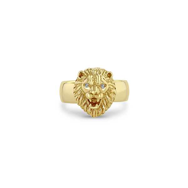Zoe Chicco gold lion ring