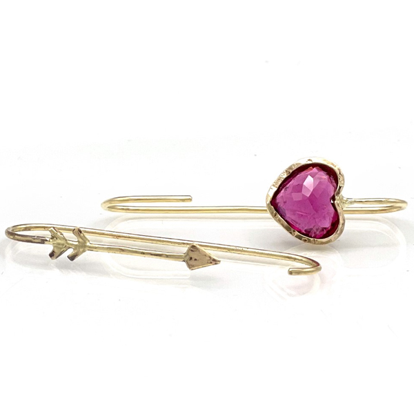Jen Volkodav rubellite arrow earrings