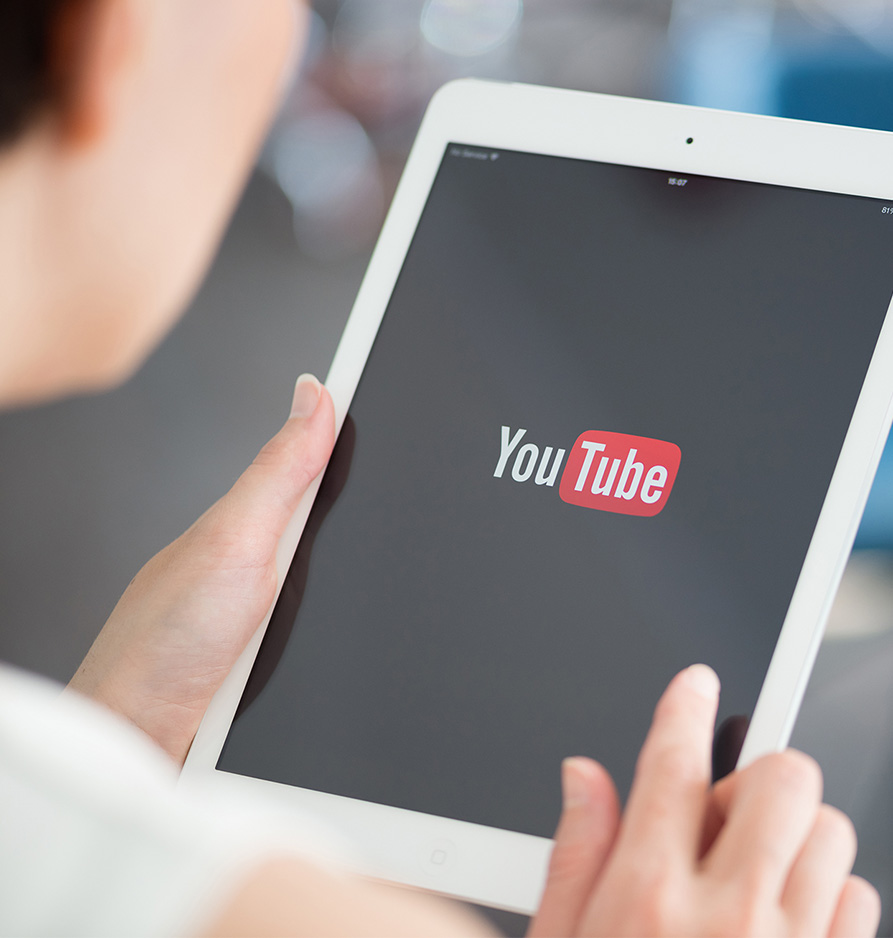 Woman looking at YouTube on ipad