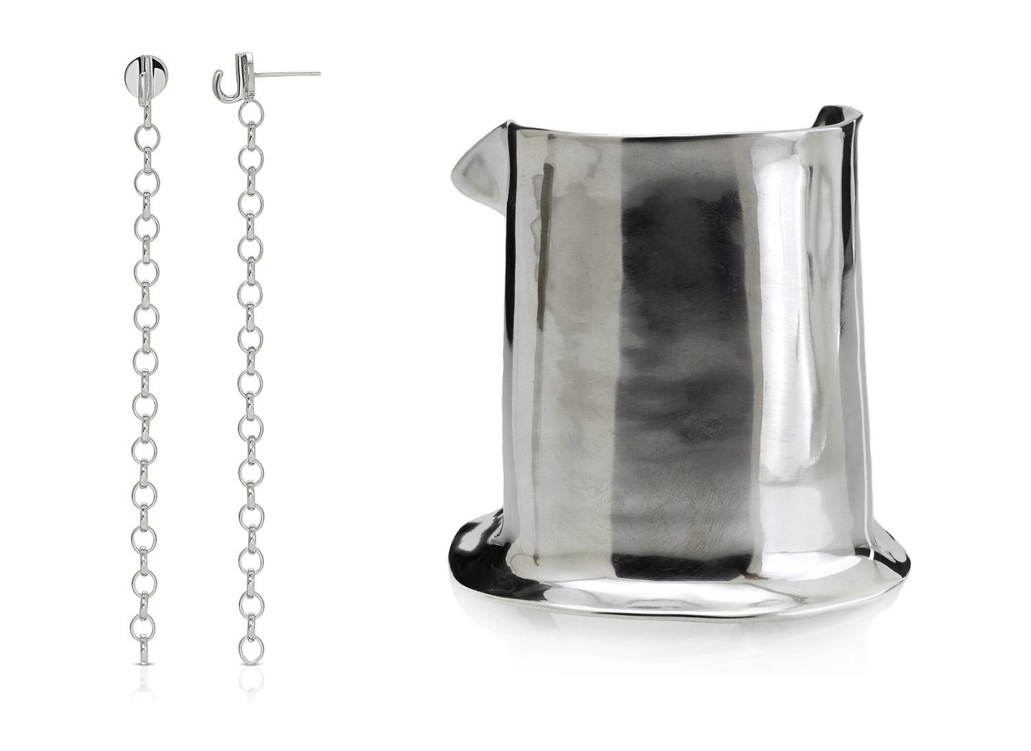 Monboquette chain earrings Arianna Boussard Reifel Ares cuff