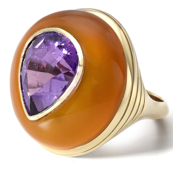 Retrouvai amethyst Lollipop ring