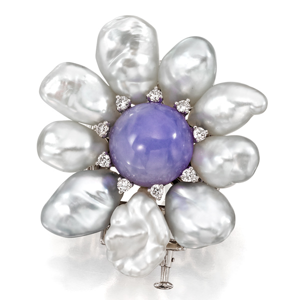 Assael pearl flower brooch