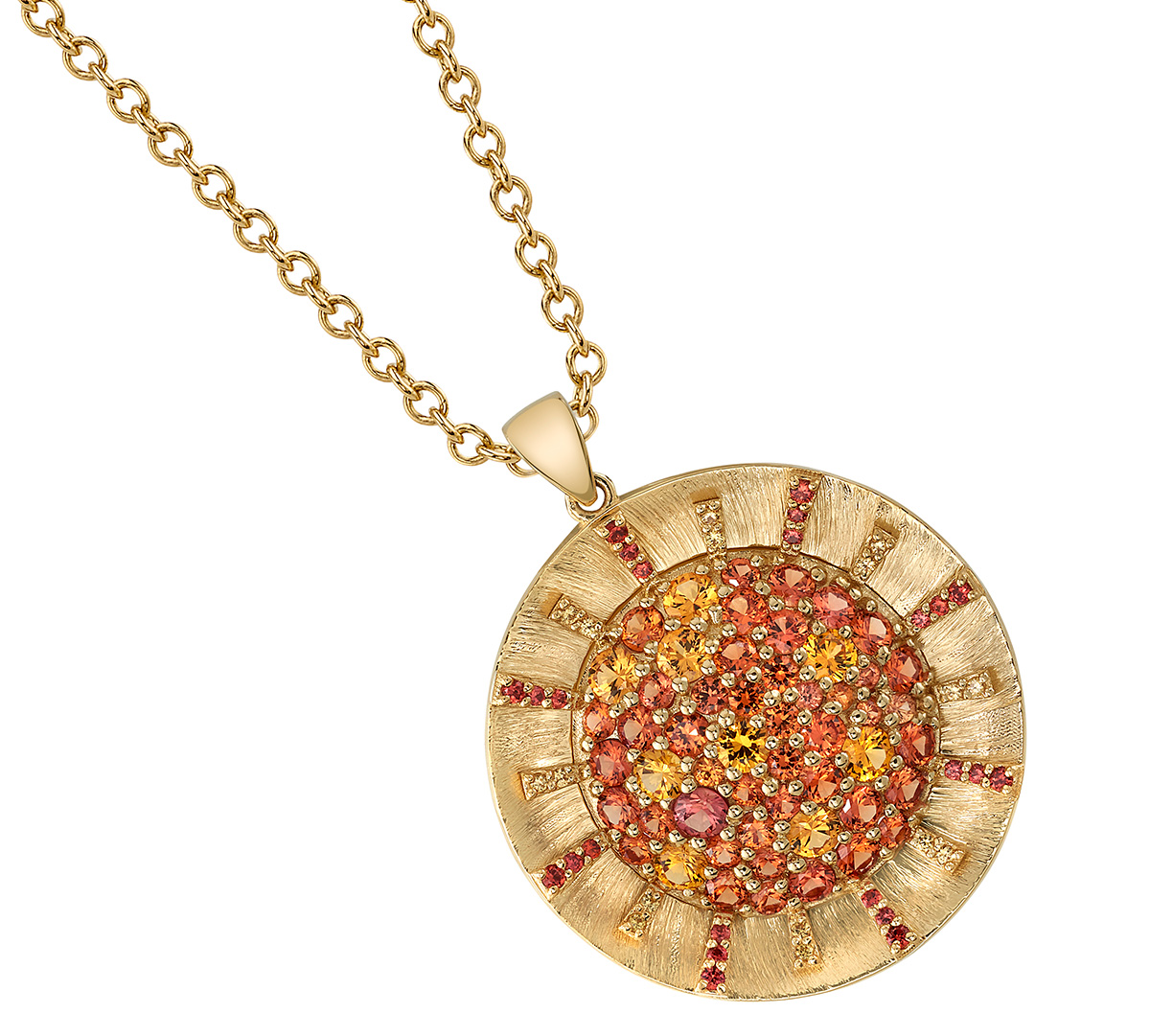 Laura Gallon yellow orange sapphire Astral necklace