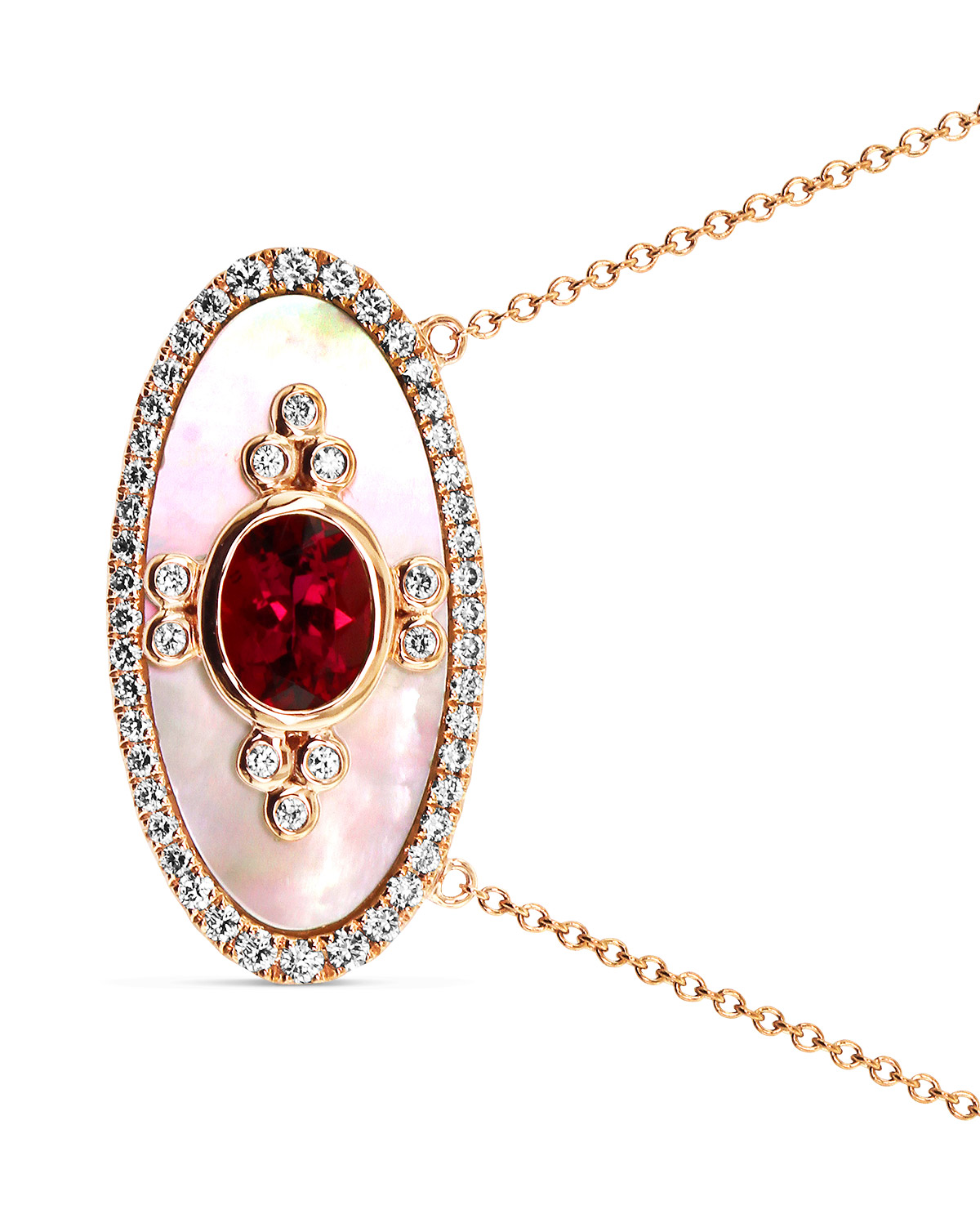 Best Necklace Yael mother of pearl rubellite tourmaline