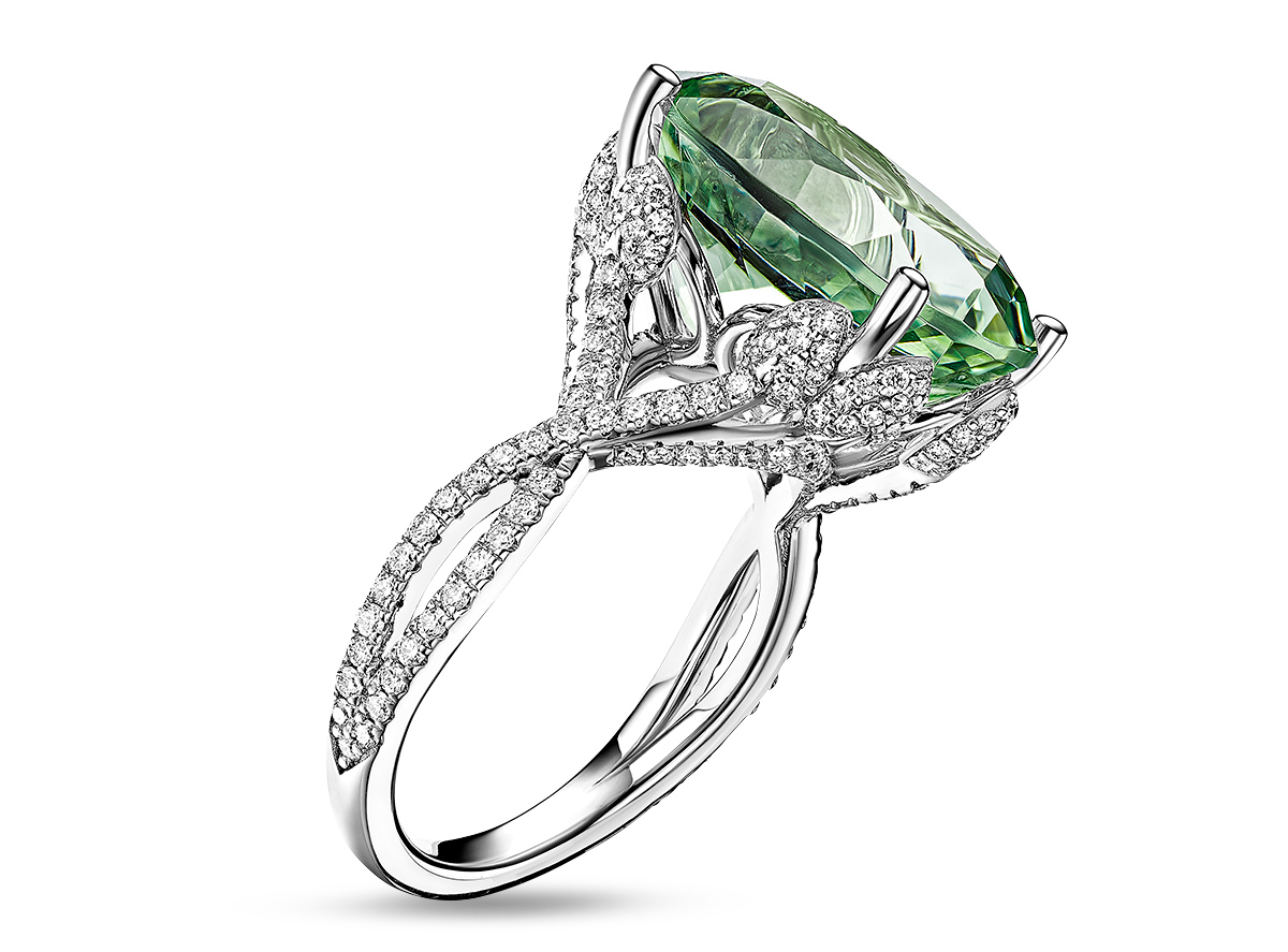 Best Ring Brilliant Earth garden party green amethyst cocktail ring