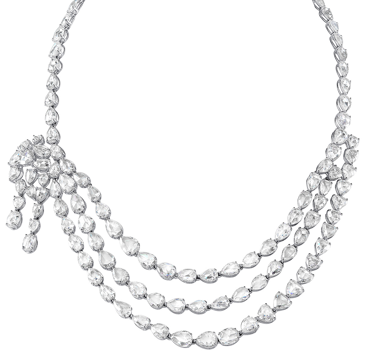 Best Statement Piece Neon Gems ribbon diamond necklace