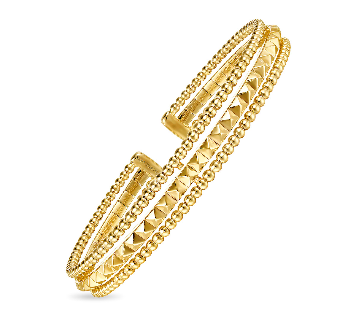 Gold Jewelry Gabriel bujukan yellow gold pyramid bangle