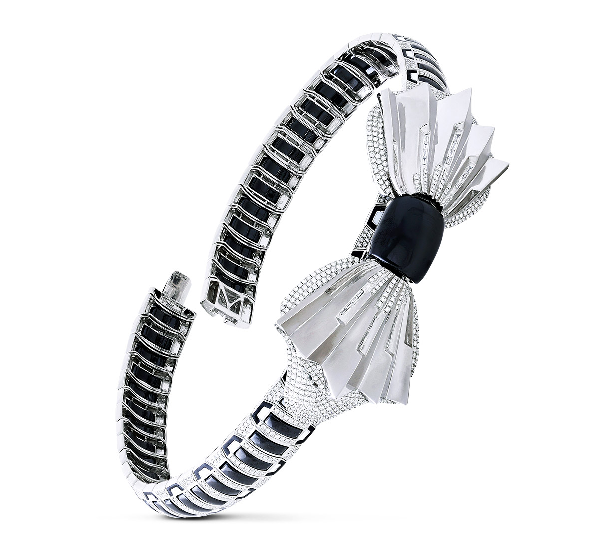 Platinum Jewelry Vummidi bow tie diamond ceramic necklace bracelet