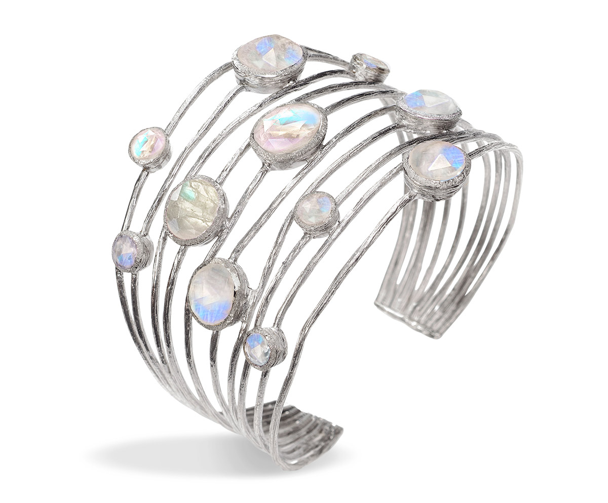 Silver Jewelry Jorge Revilla moonstone silver bangle