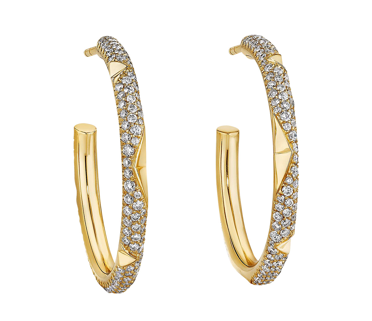 Aether octo large hoop lab grown diamond hoop earrings