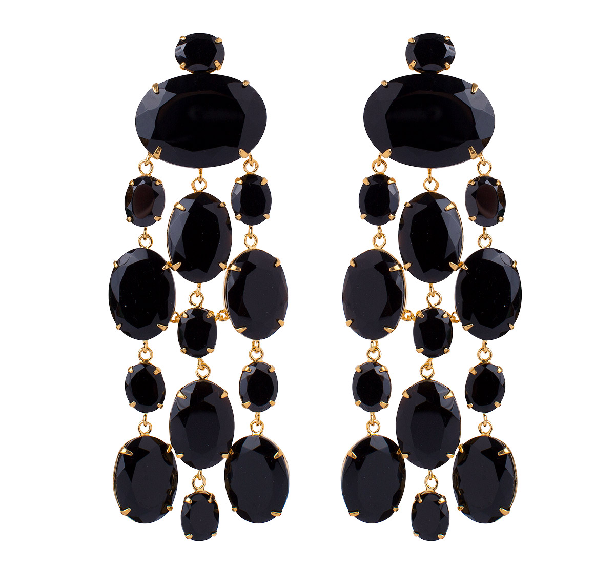 Bounkit cascade onyx statement earrings